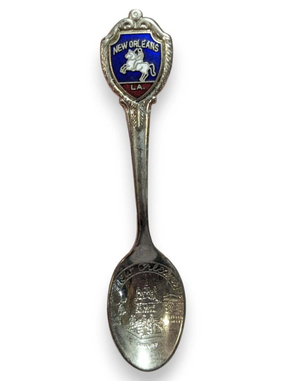 Vintage Travel Metal Silver Tone New Orleans Louisiana Souvenir Spoon 3 1/2 Inch